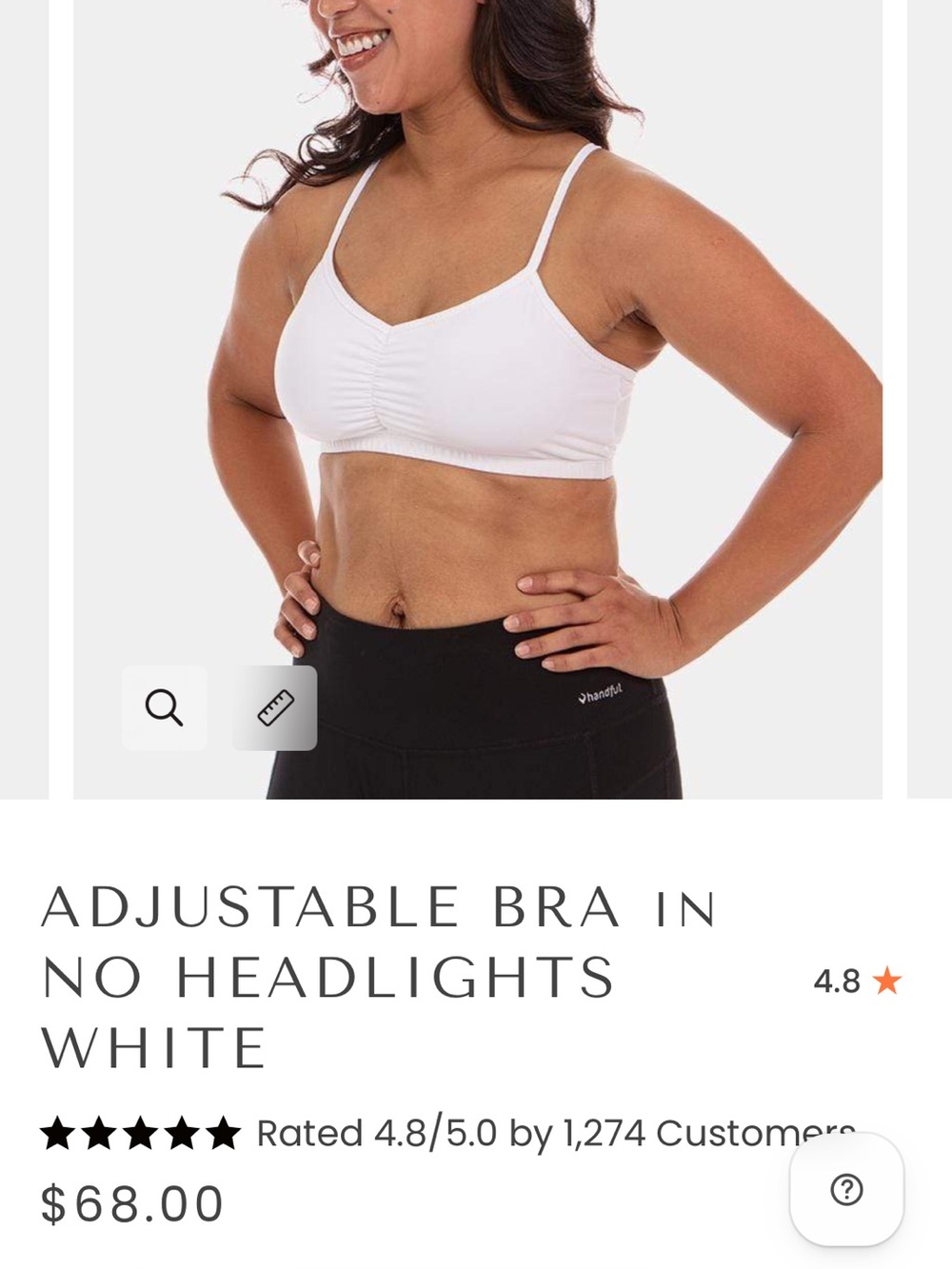 HANDFUL Adjustable Bra- No Headlights White